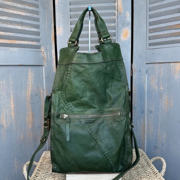Lucky Brand Abbey Road Foldover Convertible Crossbody Green - Picture 4 of 16